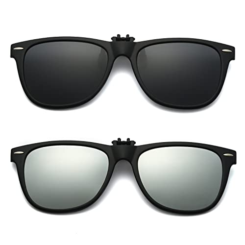 Long Keeper Sonnenbrillen Aufsatz Brille - Polarisierte Sonnenbrillen Clip Sonnenbrille Aufsatz für Brillenträger Herren Damen mit UV Schutz von Long Keeper