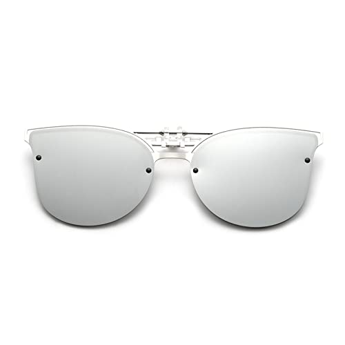 Long Keeper Sonnenbrillen Clip Polarisiert - Clip On Sonnenbrille für Brillenträger, Metall Katzenauge Sonnenbrillen Aufsatz Brille für Damen Herren von Long Keeper