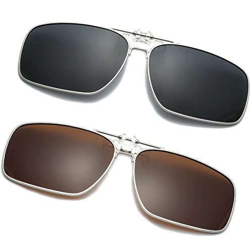 Long Keeper Sonnenbrillen Clip Polarisiert - Sonnenbrillen Aufsatz Brille, polarisierte Clip On sonnenbrille aufsatz für brillenträger Damen Herren von Long Keeper