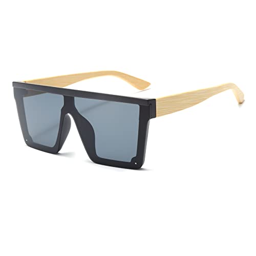 Long Keeper Übergroße Sonnenbrille Quadratisch für Herren Damen Vintage Sonnenbrille Eckig Verspiegelt Groß UV400-Schutz Mode Quadratisch Brille, 60MM von Long Keeper