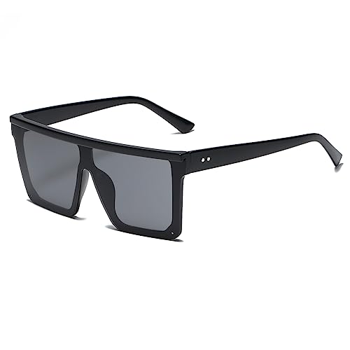 Long Keeper Übergroße Sonnenbrille Quadratisch für Herren Damen Vintage Sonnenbrille Eckig Verspiegelt Groß UV400-Schutz Mode Quadratisch Brille, 60MM von Long Keeper