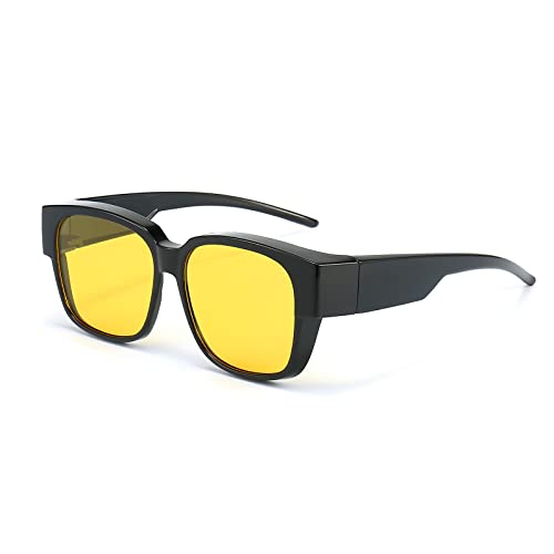 Long Keeper Überzieh Sonnenbrille Polarisiert - Polarisierte Überbrille Sonnenbrille für Brillenträger Überbrille Herren Damen Quadratisch Fit Over Brille von Long Keeper