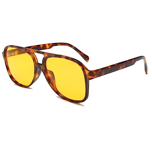 Long Keeper Vintage Sonnenbrille Polarisiert für Herren Damen Klassisch 70er Retro Sonnenbrille Pilotenbrille Groß mit UV400 Schutz von Long Keeper