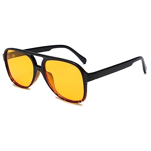 Long Keeper Vintage Sonnenbrille Polarisiert für Herren Damen Klassisch 70er Retro Sonnenbrille Pilotenbrille Groß mit UV400 Schutz von Long Keeper