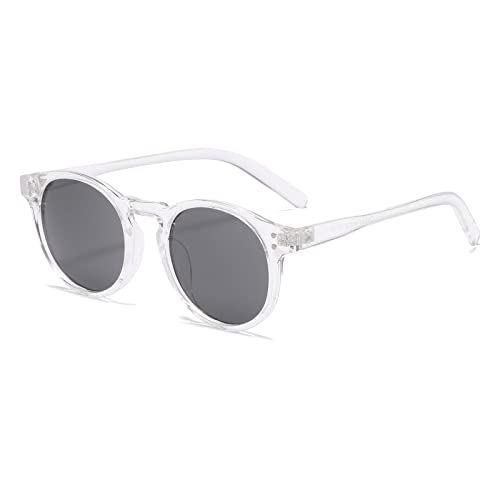 Long Keeper Vintage Sonnenbrille Rund Klein Rahmen Runde Brille UV400 Retro Runde Sonnenbrille für Damen Herren von Long Keeper