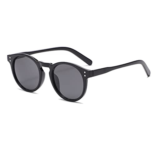 Long Keeper Vintage Sonnenbrille Rund Klein Rahmen Runde Brille UV400 Retro Runde Sonnenbrille für Damen Herren von Long Keeper