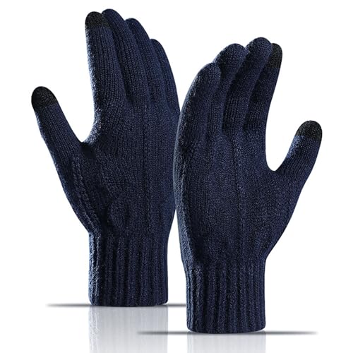 Long Keeper Winter Handschuhe Herren Damen - Gestrickte Touchscreen Handschuhe Winter Fäustlinge Warm Strickhandschuhe mit Gefüttert Outdoor Winterhandschuhe von Long Keeper