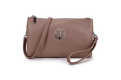 Long & Son Damen Medium Clutch, Handgelenk, Schulter,Umhängetaschen 23321, khaki, Einheitsgröße von Long & Son