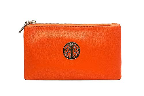 Long & Son Damen Medium Clutch, Handgelenk, Schulter,Umhängetaschen 23321, Orange, Einheitsgröße von Long & Son