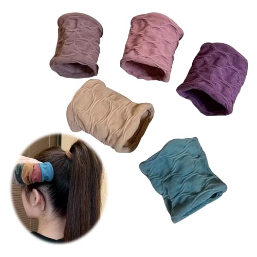 2025 Neu Haargummi Scrunchie Cotton Stretch Scrunchies Haargummi Pferdeschwanz Haargummi Haargummi Damen Haargummi Herren für Dickes Oder Lockiges Haar (5 Stück)(bunt) von LongHoneySong