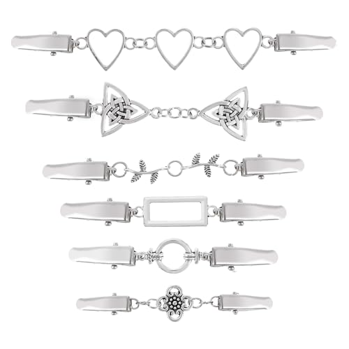 3 Stück Cardigan Clip, Waist Clips für Kleidung, Broschen für Kleidung, Passend Dazu Silberne Jacke Damen Mit Cinch Ärmelhalter für Damen und Herren Gemeinsam Verwenden (Klassisch, 6) von LongHoneySong