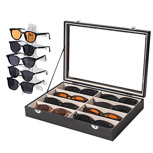 LongMen Sonnenbrillen-Organizer mit 8 Fächern, Sonnenbrillen-Aufbewahrungsbox, 5-stöckiger Sonnenbrillenhalter für mehrere Brillen, Brillenständer, Sonnenbrillenständer für Männer und Frauen, Schwarz, LongMen Sonnenbrillen-Organizer mit 8 Fächern, Sonnenbrillen-Aufbewahrungsbox, 5-stöckiger Sonnenbrillenhalter für mehrere Brillen, Brillenständer, Sonnenbrillenständer für Männer und Frauen, Schwarz, von LongMen