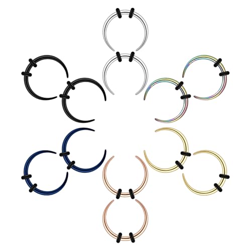 Longbeauty 12 Pcs 10G Hufeisen Nasenringe Kit Edelstahl Pinchers Septum Hoops Tapered Büffel Piercingringe Ohrringe Körper Schmuck für Damen Herren, 12mm Innendurchmesser Longbeauty 12 Pcs 10G Hufeisen Nasenringe Kit Edelstahl Pinchers Septum Hoops Tapered Büffel Piercingringe Ohrringe Körper Schmuck für Damen Herren, 12mm Innendurchmesser von Longbeauty