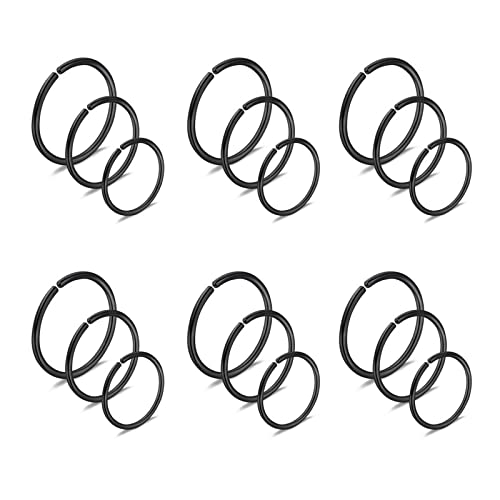 Longbeauty 18 Pcs Helix Piercingsringe für Damen Herren Septum Piercing 20 Gauge Nasenpiercing Lippenpiercing Tragus Knorpel Ohr Piercing Hoops Nahtlos Piercing Schmuck, Schwarz Longbeauty 18 Pcs Helix Piercingsringe für Damen Herren Septum Piercing 20 Gauge Nasenpiercing Lippenpiercing Tragus Knorpel Ohr Piercing Hoops Nahtlos Piercing Schmuck, Schwarz von Longbeauty