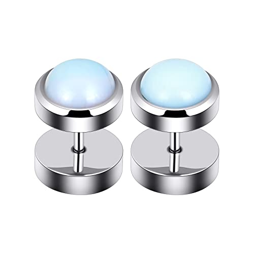 Longbeauty 2 Stück 316L Edelstahl Fake Plugs Ohr Ohrstecker Piercing Ohrringe Edelstein Amethyst Opal Lila Hellblau Silber Schwarz Damen Herren Körperschmuck Ohrschmuck Longbeauty 2 Stück 316L Edelstahl Fake Plugs Ohr Ohrstecker Piercing Ohrringe Edelstein Amethyst Opal Lila Hellblau Silber Schwarz Damen Herren Körperschmuck Ohrschmuck von Longbeauty