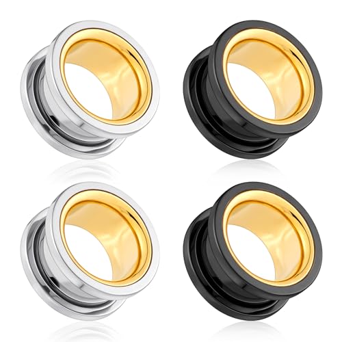 Longbeauty 316L Edelstahl Ohr Tunnels Set Flesh Ohr Gauges Double Flared Stretching Schraub Klassisch Ear Expanders Damen Herren, Stil B, 12MM Longbeauty 316L Edelstahl Ohr Tunnels Set Flesh Ohr Gauges Double Flared Stretching Schraub Klassisch Ear Expanders Damen Herren, Stil B, 12MM von Longbeauty