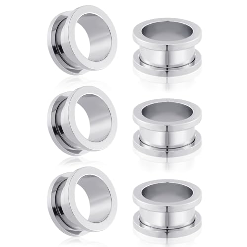 Longbeauty 316L Edelstahl Ohr Tunnels Set Flesh Ohr Gauges Double Flared Stretching Schraub Klassisch Ear Expanders Damen Herren, Stil E, 18MM Longbeauty 316L Edelstahl Ohr Tunnels Set Flesh Ohr Gauges Double Flared Stretching Schraub Klassisch Ear Expanders Damen Herren, Stil E, 18MM von Longbeauty