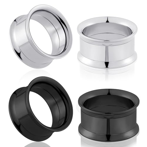 Longbeauty 316L Edelstahl Ohr Tunnels Set Flesh Ohr Gauges Double Flared Stretching Schraub Klassisch Ear Expanders Damen Herren, Stil I, 20MM von Longbeauty