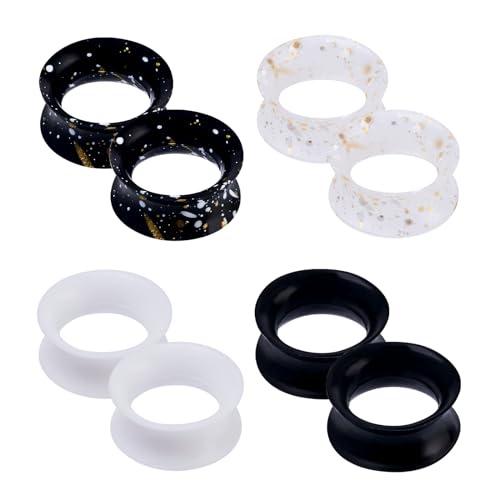 Longbeauty 4 Paar Weich Silikon Tunnel Plugs Set Ohr Gauges Dehnungsset Ohrpiercing Schmuck für Damen Herren, 6mm Longbeauty 4 Paar Weich Silikon Tunnel Plugs Set Ohr Gauges Dehnungsset Ohrpiercing Schmuck für Damen Herren, 6mm von Longbeauty