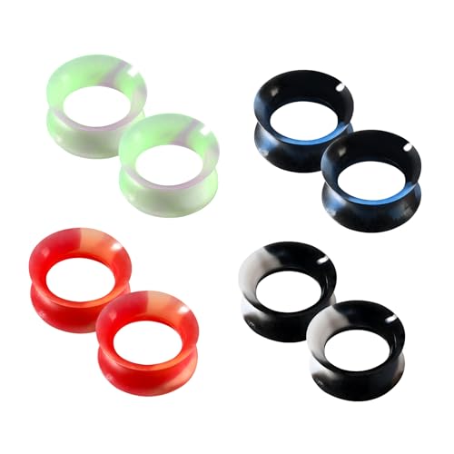 Longbeauty 4 Paare Silikon Tunnel Extra Weich und Flexibel Flesh Tunnel Ohr Plug Expander Piercing Schmuck für Damen und Herren, 10MM Longbeauty 4 Paare Silikon Tunnel Extra Weich und Flexibel Flesh Tunnel Ohr Plug Expander Piercing Schmuck für Damen und Herren, 10MM von Longbeauty