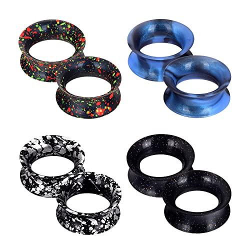 Longbeauty 4 Paare Weich Silikon Tunnel Plugs Set Ohr Gauges Dehnungsset Ohrpiercing Schmuck für Damen Herren, Bunt, 12mm Longbeauty 4 Paare Weich Silikon Tunnel Plugs Set Ohr Gauges Dehnungsset Ohrpiercing Schmuck für Damen Herren, Bunt, 12mm von Longbeauty