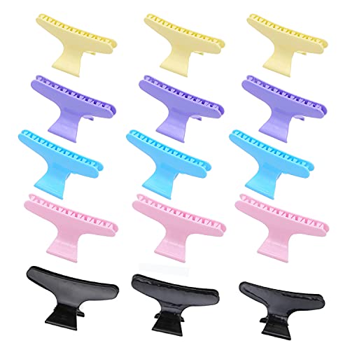 Longbest 15 Stück Schmetterlings-Haarspangen, Bonbonfarben, Clips für Frauen, niedliche Haarstyling-Werkzeuge, Klemmen zum Haarschneiden, mehrfarbig (15 Stück mehrfarbige Clips) von Longbest