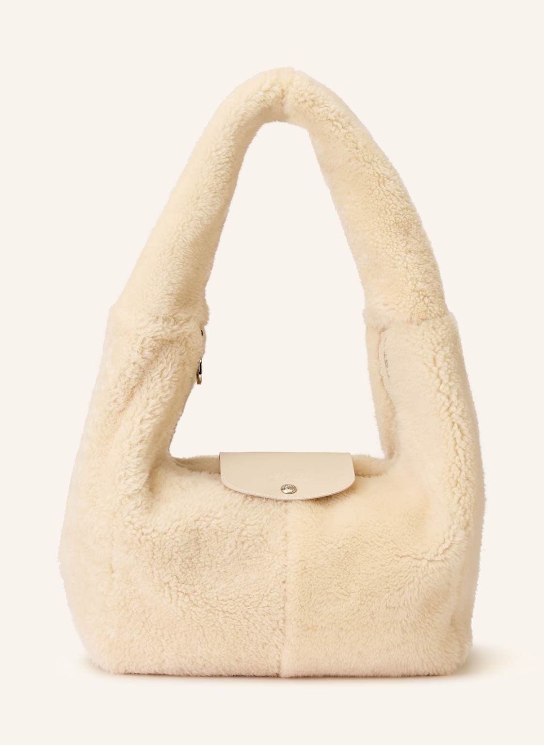 Longchamp Schultertasche Aus Teddyfell weiss von Longchamp