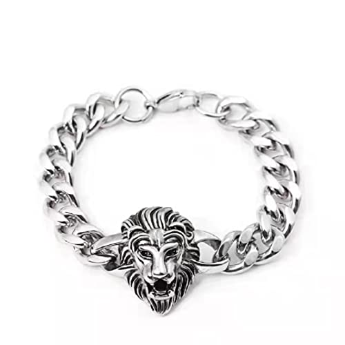 Armband Löwe für Herren, Armband kubanischer Löwe für Jungen, Armband Wikinger Norrenischen Löwen Armband Manschette Löwe Punk Armband Kubanische Löwe Kopf Löwe Armband von Longcreek