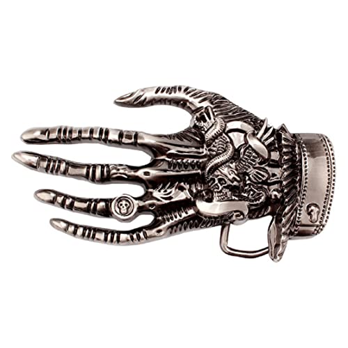 Longcreek Gürtelschnalle Totenkopf für Herren Gürtelschnalle Handgürtel Skelett Punk Gürtelschnalle Gürtelschnalle Gothic Totenkopf Wikinger Gürtelschnalle Westerncowboy Gürtelschnalle, Nein, NO von Longcreek