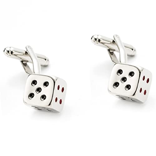 Würfel-Manschettenknöpfe für Herren, Würfel-Craps-Manschettenknöpfe, Glückswürfel-Manschettenknöpfe, Würfel-Hemd-Smoking-Manschettenknöpfe, Punkrock-Manschettenknöpfe Französische Manschettenknöpfe von Longcreek