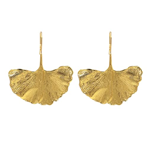 Ginkgo-Blatt-Ohrringe für Frauen, Goldene Blütenblatt-Ohrhänger, Aussage-Tropfen-Ohrringe Hypoallergen, Herbst Boho Ohrstecker, Ginkgo-Schmuck von LongcreekX