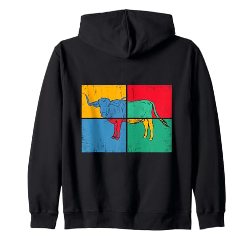 Künstlerischer Longhorn Cow Lover für Herren Bunte Longhorn Cow Kapuzenjacke Künstlerischer Longhorn Cow Lover für Herren Bunte Longhorn Cow Kapuzenjacke von Longhorn Gifts For Men & Women