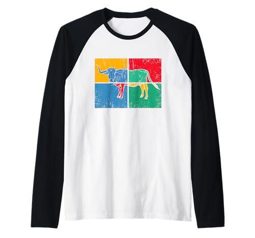 Künstlerischer Longhorn Cow Lover für Herren Bunte Longhorn Cow Raglan Künstlerischer Longhorn Cow Lover für Herren Bunte Longhorn Cow Raglan von Longhorn Gifts For Men & Women