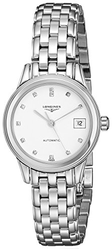 Longines Damen LNG42744276 Flaggschiff weißes Zifferblatt Uhr, weiß, Armband von Longines