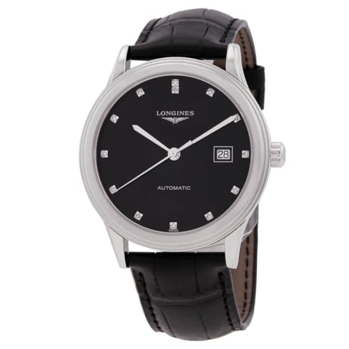 Longines Flaggschiff Automatik Diamant schwarzes Zifferblatt Herrenuhr L4.984.4.57.2 von Longines