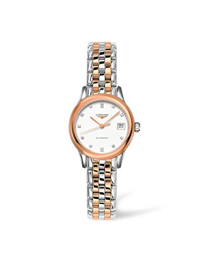 Longines Flaggschiff Automatikuhr mit weißem Zifferblatt L42743997 von Longines