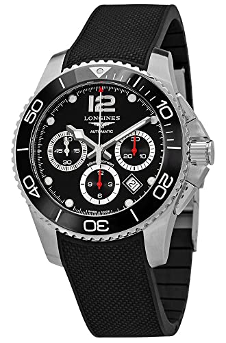 Longines Hydroconquest Herren-Armbanduhr, Chronograph, automatisch, schwarzes Zifferblatt, L3.883.4.56.9 von Longines