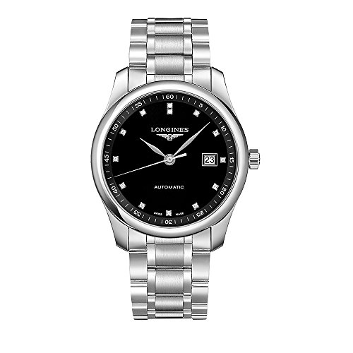 Longines Master Automatik Diamant schwarzes Zifferblatt Herrenuhr L2.793.4.57.6, schwarz, Schwarz von Longines