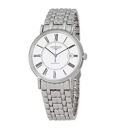 Longines Herren Dressuhr Präsence L4.921.4.11.6 Automatik 30m Wasserbeständigkeit Silberfarbenes Edelstahlgehäuse und Band mit Saphirglas von Longines