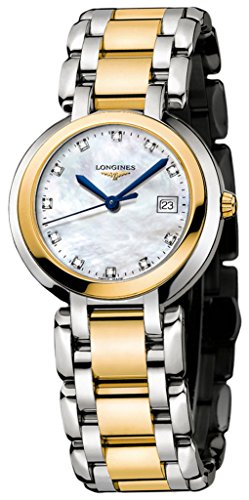 Longines PrimaLuna 18k Gold & Stainless Steel Womens Luxury Watch MOP Dial L8.112.5.93.6 von Longines