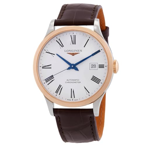 Longines Record Automatik weißes Zifferblatt Herrenuhr L2.821.5.11.2 von Longines