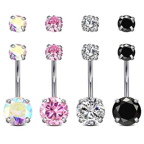 Longita 14G Bauchnabelpiercing 12mm Stablänge Cz Damen Herren Bauchnabel Piercing Cz Piercing Bauchnabel Schmuck Barbell von Longita