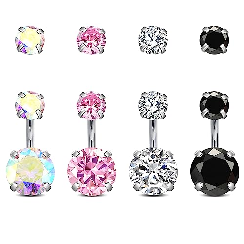 Longita 14G Kurze Bauchnabelpiercing Chirurgenstahl 6mm Cz Damen Herren Bauchnabel Piercing Cz Piercing Bauchnabel Schmuck Barbell von Longita