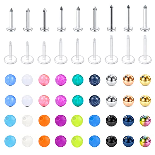 Longita 16G 6-10MM Stab Piercing Lippe Chirurgenstahl & Acryl Ersatzkugeln Piercing Kugel für Helix Tragus Piercing Ohrstecker Labret Lippenpiercing Ohrpiercing Conch Piercing für Damen Longita 16G 6-10MM Stab Piercing Lippe Chirurgenstahl & Acryl Ersatzkugeln Piercing Kugel für Helix Tragus Piercing Ohrstecker Labret Lippenpiercing Ohrpiercing Conch Piercing für Damen von Longita