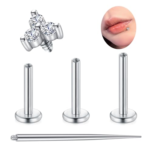 Longita 16G Labret Piercing mit Innengewinde Edelstahl Lippenpiercing Medusa Piercing Helix Tragus Conch Piercing Ohr Hypoallergen für Frauen und Männer von Longita