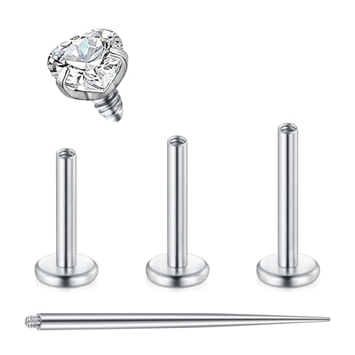 Longita 16G Labret Piercing mit Innengewinde Edelstahl Lippenpiercing Medusa Piercing Helix Tragus Conch Piercing Ohr Hypoallergen für Frauen und Männer von Longita