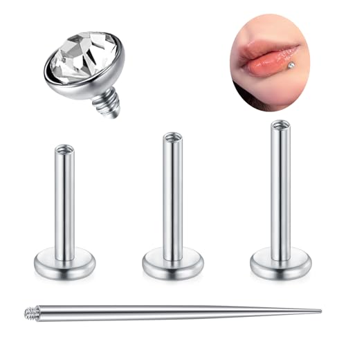 Longita 16G Labret Piercing mit Innengewinde Edelstahl Lippenpiercing Medusa Piercing Helix Tragus Conch Piercing Ohr Hypoallergen für Frauen und Männer von Longita