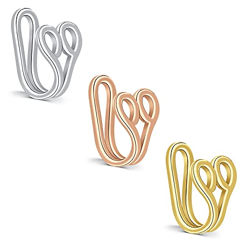 Longita Damen Nose Cuff Piercing Silber Gold Roségold Fake Nasenpiercing Schmuck Non Pierced Clip On Nostril Piercing von Longita