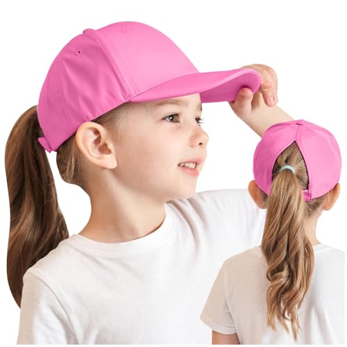 2-8 Jahre Mädchen Jungen Pferdeschwanz Kappe Baseball Cap Unisex Einstellbare Baseballkappe Visor Basecap Hut Sonnenblende Hut Schirmmütze Sommermütze Sommerhut Tennis Kappe Sonnenhut (One Size) von Longra