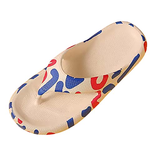 Badeschuhe Damen Cozislides Original Slippers Leopard Wolken Slipper Cloudyzz Schlappen Super Weiche Airfloppy Hausschuhe rutschfeste Pantoletten Badelatschen Offener Zehentranner Sommer Flip Flops von Longra